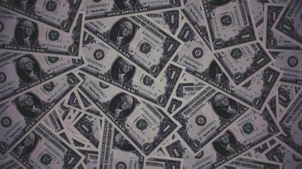 Предпосылки Контекст Lot Dollars Bills One Abundance Money Animation — стоковое видео