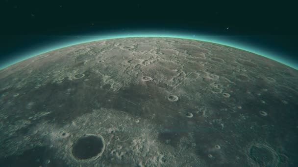 月面探査宇宙探査月の風景月の風景宇宙風景月の科学Fi月の科学Fi宇宙科学Fi月のパノラマの月のパノラマの宇宙ビューパノラマのアニメーション — ストック動画