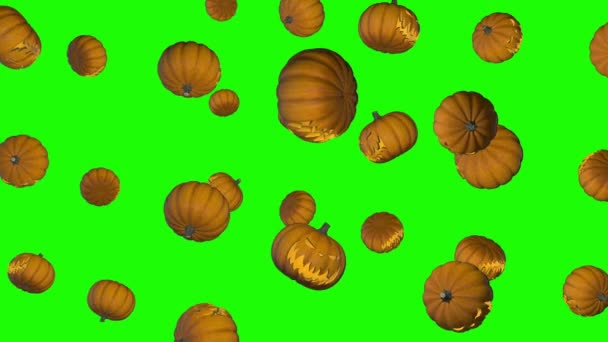 Yeşil Ekran Jack Pompalıyor Cadılar Bayramı Gülüyor Düşen Animasyon Düşüyor — Stok video