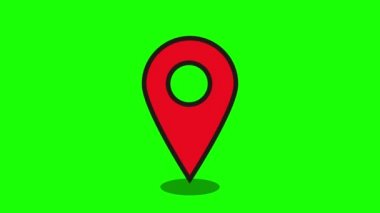 Yeşil ekran simgesi haritası GPS konum adresi düz