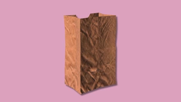 Zine Recycled Paper Bag Eco Minimal Loop Animation Care Environment — Stock Video