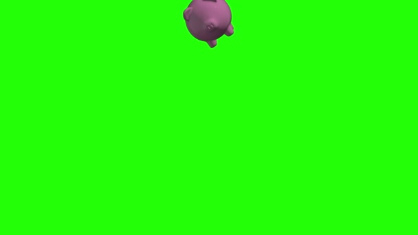Écran vert argent piggy sauver la banque tomber pièce cassée 3d 