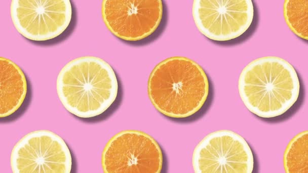 Zine Collage Orange Lemon Shadow Minimal Animation — Stock Video