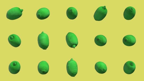 Zine现代最小柠檬拼贴流行艺术循环动画3D — 图库视频影像