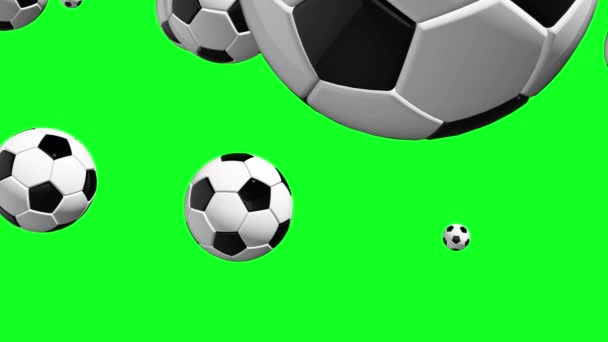 Green Screen Regen Ball Fußball Fallen — Stockvideo