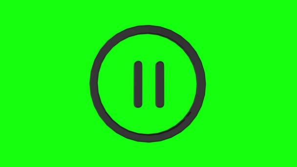 Green Screen Icon Button Play Stop Start Loop — Stock Video