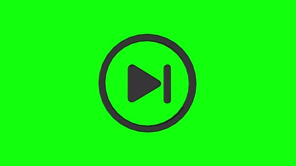 Green Screen Push Button Play Stop Start Loop Arrow — Stock Video