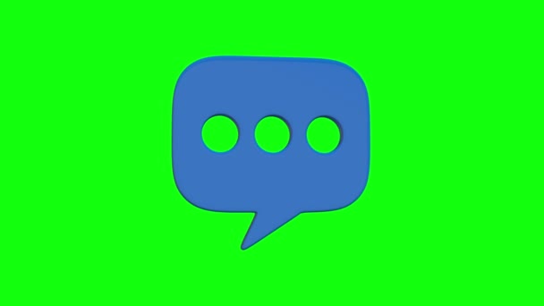 Green Screen Icon Message Communication Loop — Stock Video
