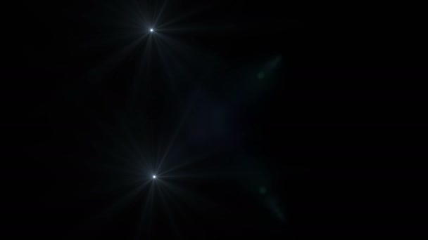 Λαμπερά Φώτα Διαλείπουσα Αναβοσβήνει Φωτοβολίδα Οπτικό Φακό Σκούρο — Αρχείο Βίντεο