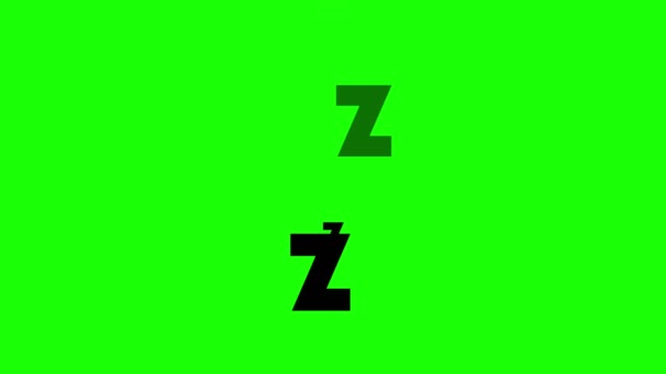 Зелений Екран Мультфільм Сплячий Мріє Анімація Zzz — стокове відео