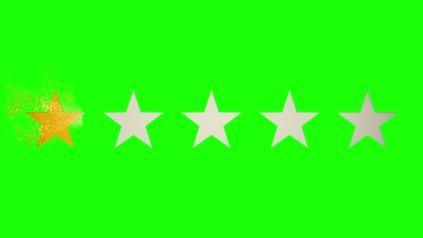 Tela Verde Cinco Estrelas Classificação Qualidade Animação — Vídeo de Stock