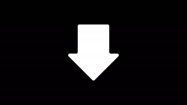 White Arrow Icon Download Black Fund Flat Animation — Stock Video