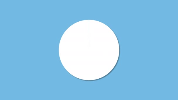 Número Contagem Regressiva Azul Circular Digital Plana Bonito Cronômetro — Vídeo de Stock