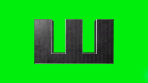 Pantalla Verde Alfabeto Metálico Letra Animación Láser — Vídeo de stock