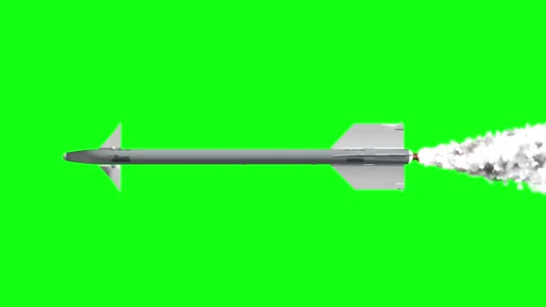緑色の画面がミサイル爆発アニメーションを起動 — ストック動画