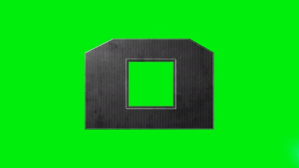 Зелений Екран Металева Абетка Літери Лазерна Анімація — стокове відео