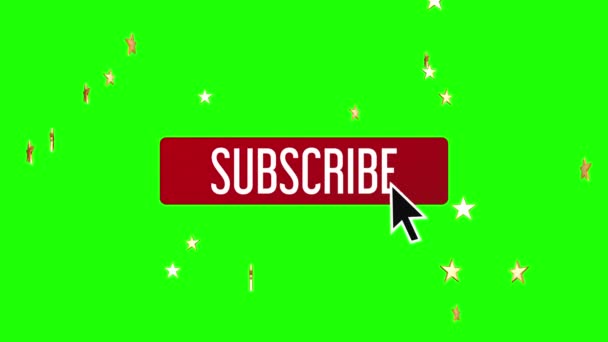 Green Screen Subscribe Button Animation — стоковое видео