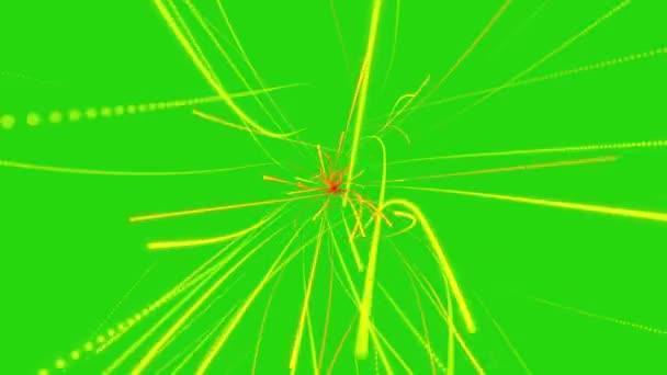 Linee Energia Bagliore Luce Verde Curva Movimento Dello Schermo Linee — Video Stock