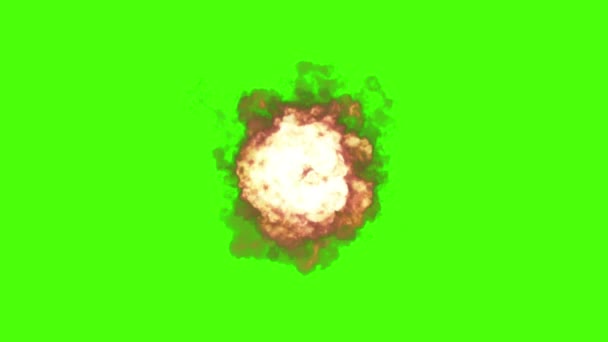 爆発爆弾火爆弾緑の画面爆弾爆発効果火緑の画面効果爆発煙煙緑の画面煙爆発アニメーション火緑の画面4Kアニメーション — ストック動画