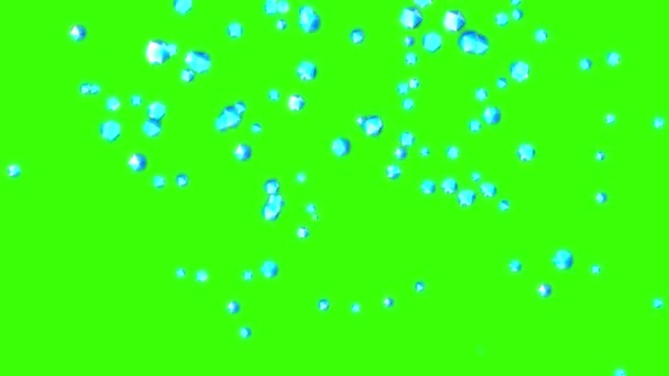 Klejnot Deszcz Diament Deszcz Zielony Ekran Deszcz Klejnot Spada Diament — Wideo stockowe