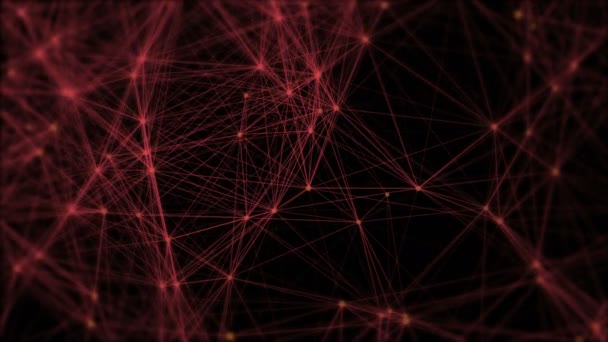 Plexus Soyut Arkaplan Kırmızı Nöron Kırmızı Soyut Pleksus Bağlantı Atom — Stok video