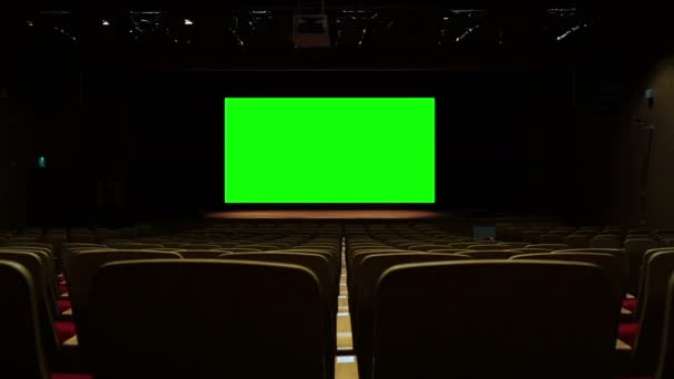 Green Screen Cinema Theatre Room Background — Stock Video