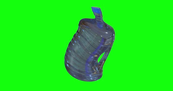 Animation Full Water Plastic Gallon Bottle Green Screen Drinking Chroma — Stock Video