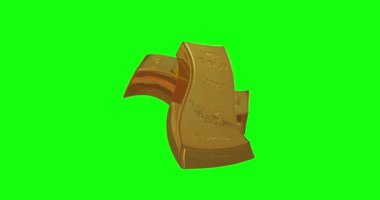 8 animasyon Altın külçeler standart rezerv hazine külçe yeşil ekran 3d krom anahtar