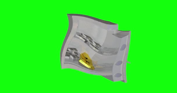 緑の画面の胸の中にお金と金のバーのインゴットと8アニメーション個人の安全なボックスクロマキー3Dを開きます — ストック動画