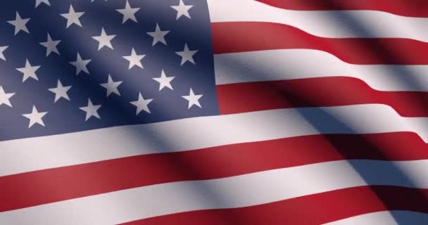 Fundo Americano Eua Une Estados Eua Bandeira Acenando Close Zoom — Vídeo de Stock