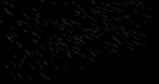 Shooting Stars Flurry Naight Meteorito Lluvia Invasión Fondo Animación — Vídeo de stock