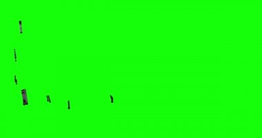 Müzik tuşlarının notaları kiremitler yeşil ekran animasyon 3d senfoni krom anahtarı