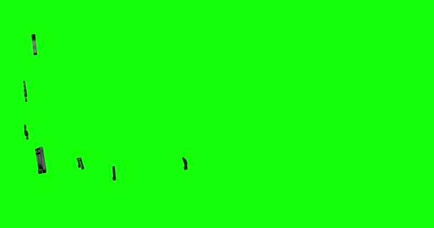 Музыкальные Клавиши Песенные Ноты Плитка Зеленый Экран Анимация Симфония Хромовая — стоковое видео