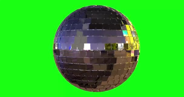 Zelená Obrazovka Disco Zrcadlo Koule Rotující Chroma Klávesy Animace — Stock video