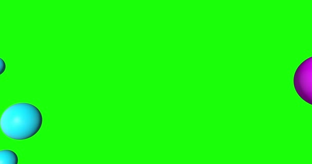 Astratto Palle Colorate Galleggianti Rendering Schermo Verde Croma Chiave Animazione — Video Stock