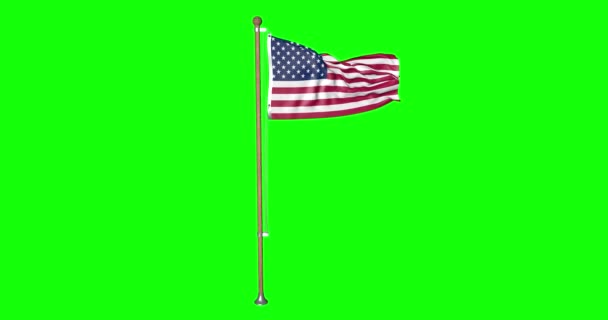 Tela Verde Hiper Realista Loop Bandeira Dos Estados Unidos Eua — Vídeo de Stock