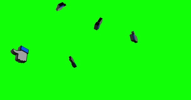 Wie Symbol Daumen Hand Symbol Fallen Green Screen Animation — Stockvideo