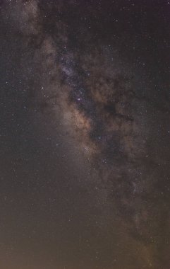 Samanyolu yıldız ve Uzay tozu evrendeki, uzun pozlama fotoğraf