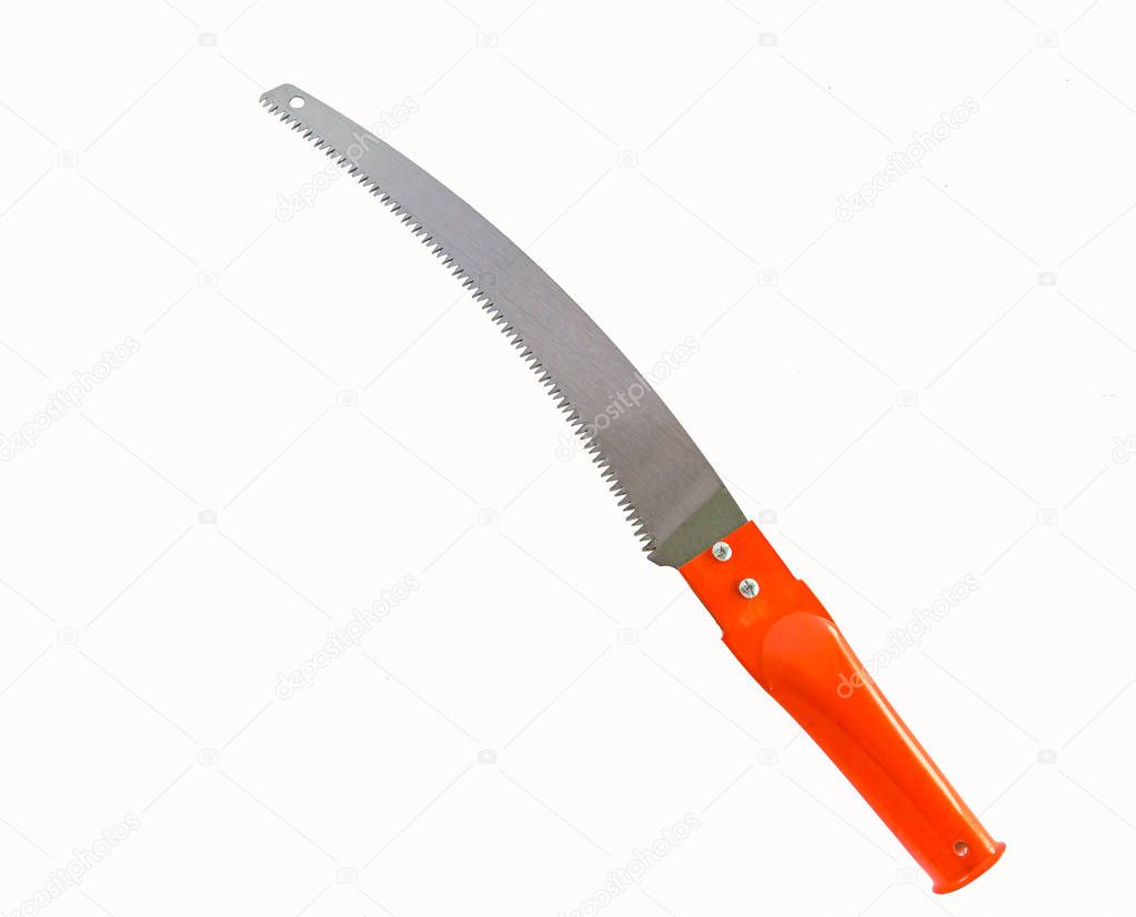 Pruning saw isolated on white background