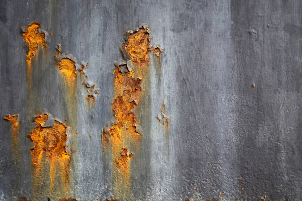 Rostfri metallplatta för bakgrund, textur av rostig yta, gammal vägg av metall korrosion, kopiera utrymme — Stockfoto