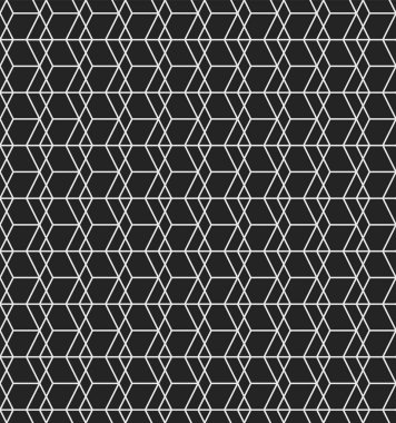 Beyaz çizgi ve siyah arkaplan ile kusursuz doğrusal desen. Soyut geometrik doku tasarımı.