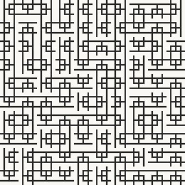 Soyut siyah doğrusal rastgele desen. Truchet tarzı tasarım arkaplanı.