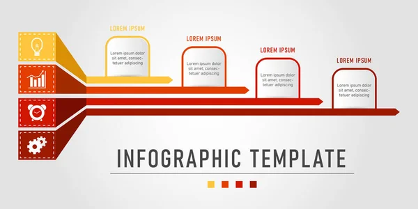 Modello Infografica Aziendale Colorato Con Icona Presentazione Flusso Lavoro Processo — Vettoriale Stock