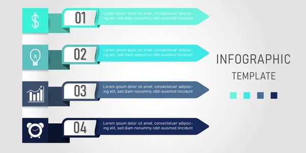 Modello Infografica Aziendale Colorato Con Icona Presentazione Flusso Lavoro Processo — Vettoriale Stock