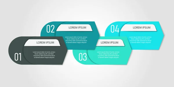 Kleurrijke Stappen Banner Infographic Template Voor Presentatie — Stockvector