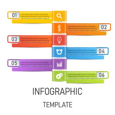 Sunum, iş akışı ve süreç simgesiyle soyut renkli iş bilgisi.