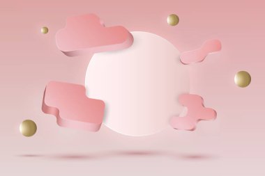 Metin ve ileti için kopyalama alanı olan soyut 3d geometrik arkaplan vektör çizimi.