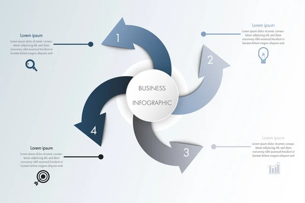 Geschäftsinfografische Vorlage Mit Icon Für Präsentation Workflow Prozess — Stockvektor