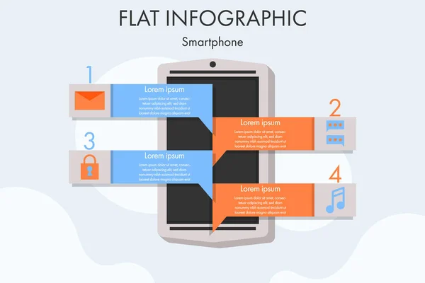 Modelo Infográfico Smartphone Design Plano Com Ícone Para Apresentação —  Vetores de Stock