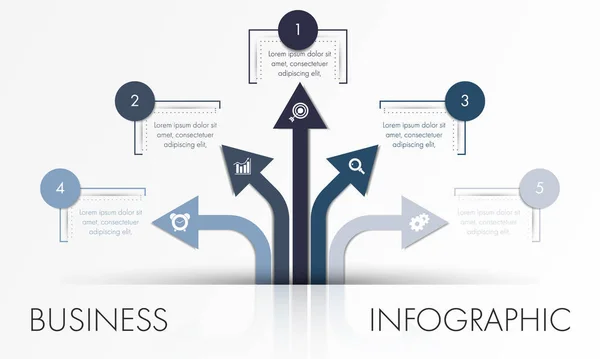 Schritte Business Infografik Vorlage Mit Icon Für Präsentation Workflow Prozess — Stockvektor